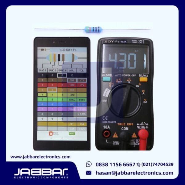 RESISTOR 4K3 OHM 1/2W (Setengah) 1% (4,30K OHM) - BIRU