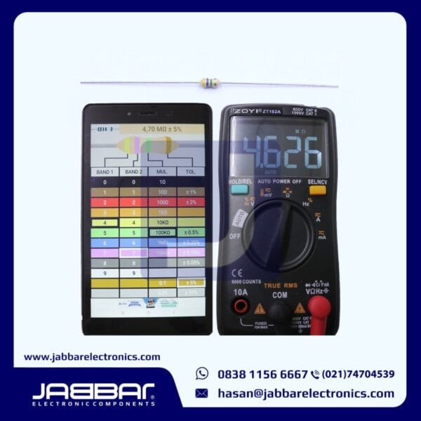 RESISTOR 4M7 OHM 1/8W (Seperdelapan) 5% (4,70M OHM) - COKLAT