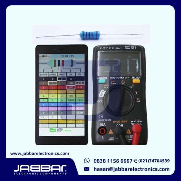 RESISTOR 51K OHM 1W 1% DIP - BIRU