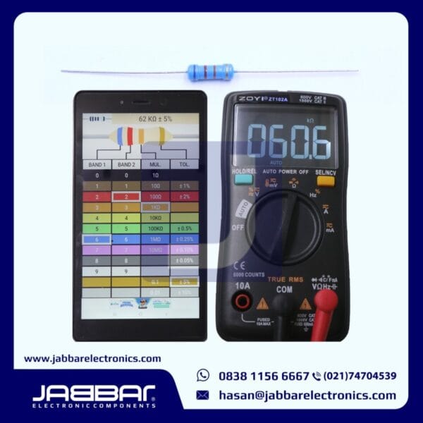 RESISTOR 62K OHM 1/2W (Setengah) 5% DIP - BIRU