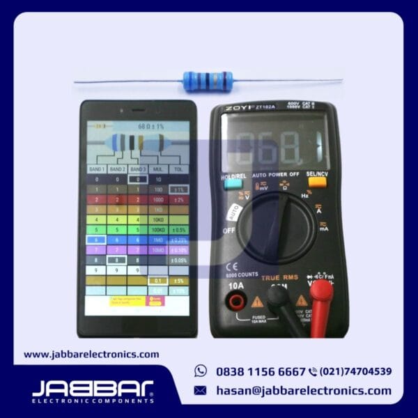 RESISTOR 68 OHM 1W 1% DIP - BIRU