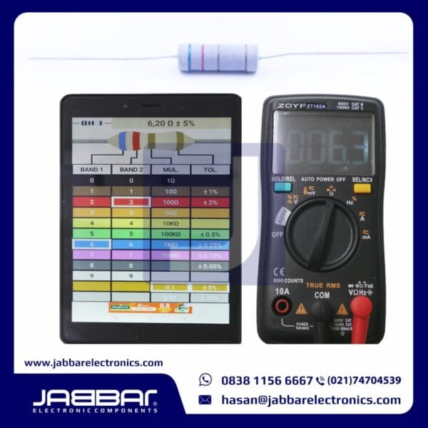 RESISTOR 6E2 OHM 3W 5% DIP (6,20 OHM) - ABU-ABU