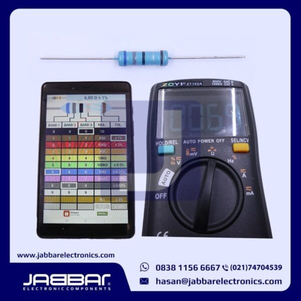 RESISTOR 6R8 OHM 2W 1% DIP (6,80 OHM) - BIRU