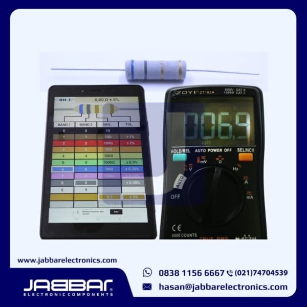 RESISTOR 6R8 OHM 5W 5% DIP (6,80 OHM) - ABU-ABU