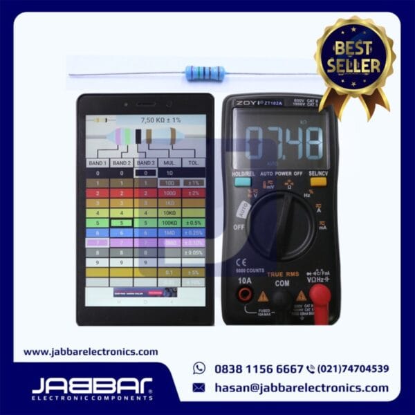 RESISTOR 7K5 OHM 1/2W (Setengah)1% (7,50K OHM) - BIRU