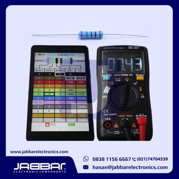 RESISTOR 7K5 OHM 2W 1% DIP (7,50K OHM) - BIRU