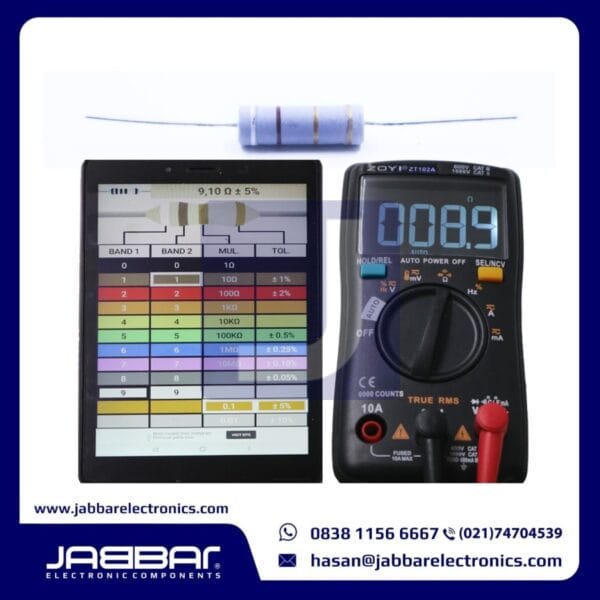 RESISTOR 9R1 OHM 5W 5% DIP (9,10 OHM) - ABU-ABU