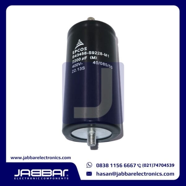 B43458-S9228-M1 2200uF 400V CAPACITOR SCREW (L= 10.7 cm W= 5 cm)