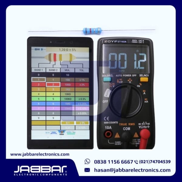 RESISTOR 1,2 OHM 1/2W (Setengah) 5% DIP - BIRU