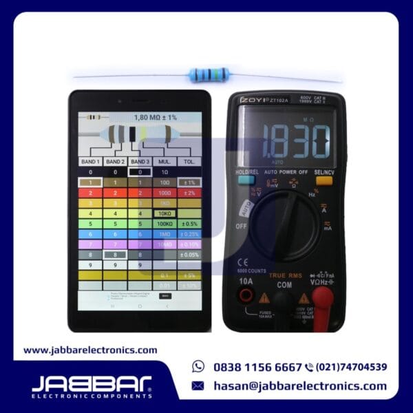 RESISTOR 1M8 OHM 1/2W (Setengah) 1% DIP (1,80M OHM) - BIRU