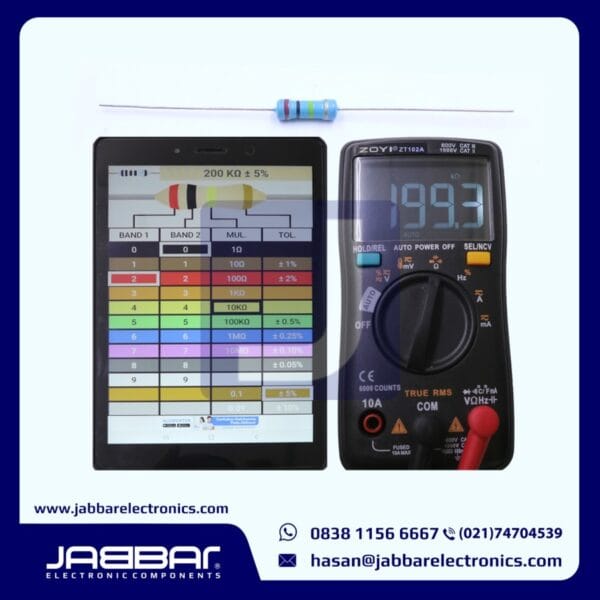 RESISTOR 200K OHM 1/2W (Setengah) 5% DIP - BIRU