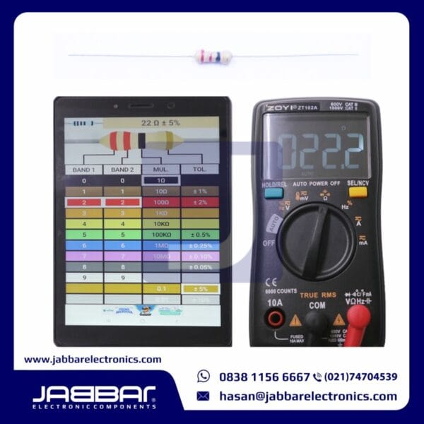 RESISTOR 22 OHM 1/4W (Seperempat) 5% DIP - COKLAT