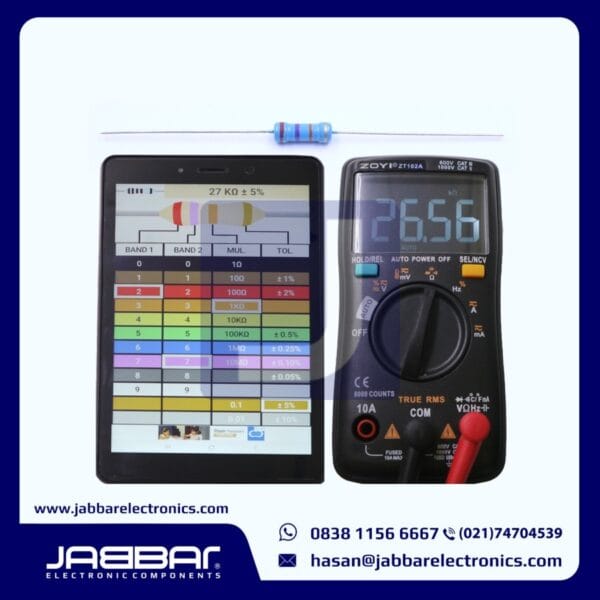 RESISTOR 27K OHM 1/2W (Setengah) 5% DIP - BIRU