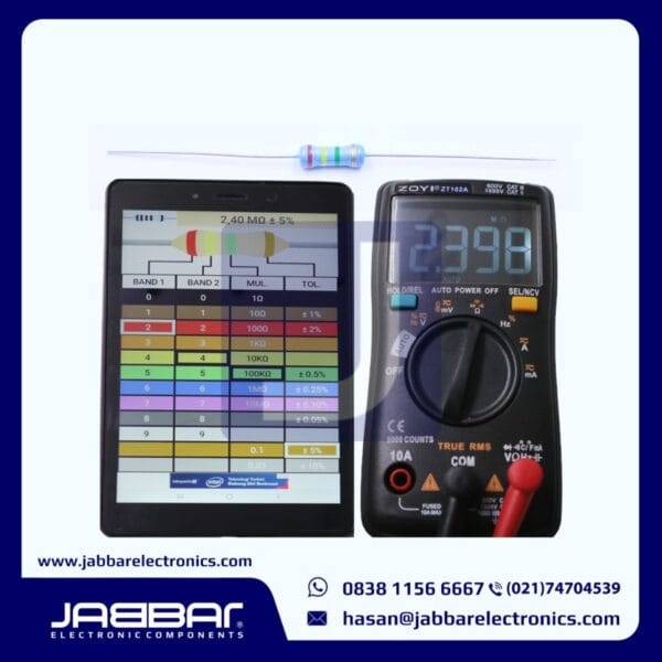 RESISTOR 2M4 OHM 1/2W (Setengah) 5% DIP (2,40M OHM) - BIRU