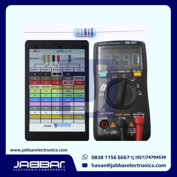 RESISTOR 33K OHM 1W 1% DIP - BIRU