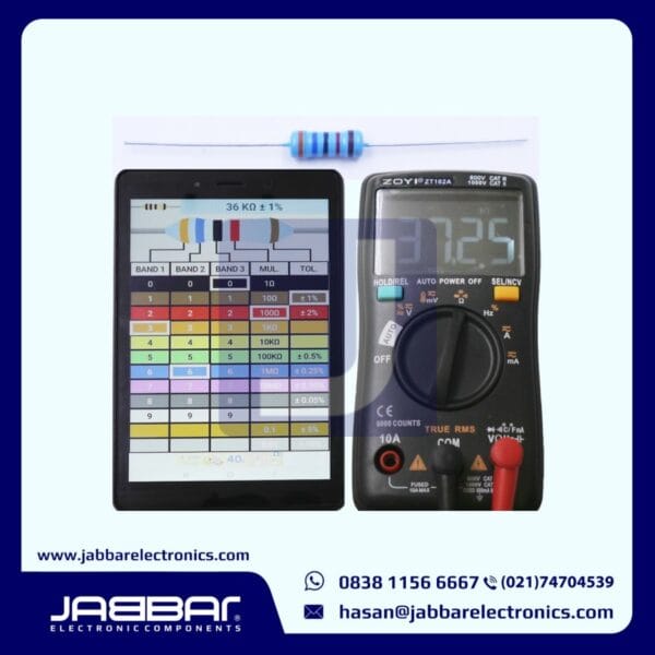 RESISTOR 36K OHM 1W 1% DIP - BIRU