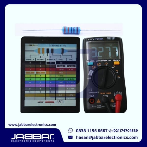 RESISTOR 3K3 OHM 1W 1% DIP (3,30K OHM) - BIRU