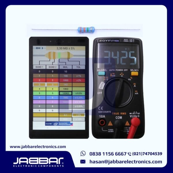 RESISTOR 3M3 OHM 1/2W (Setengah) 5% DIP (3,30M OHM) - BIRU