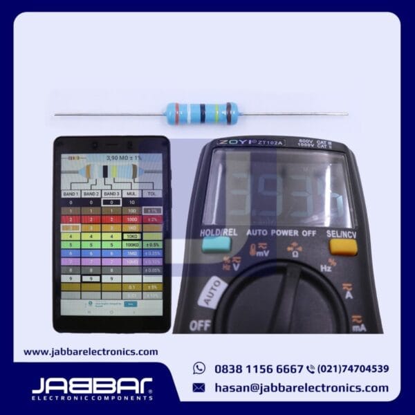 RESISTOR 3M9 OHM 2W 1% DIP (3,90M OHM) - BIRU