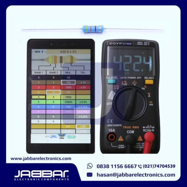 RESISTOR 430 OHM 1/2W (Setengah) 5% DIP - BIRU