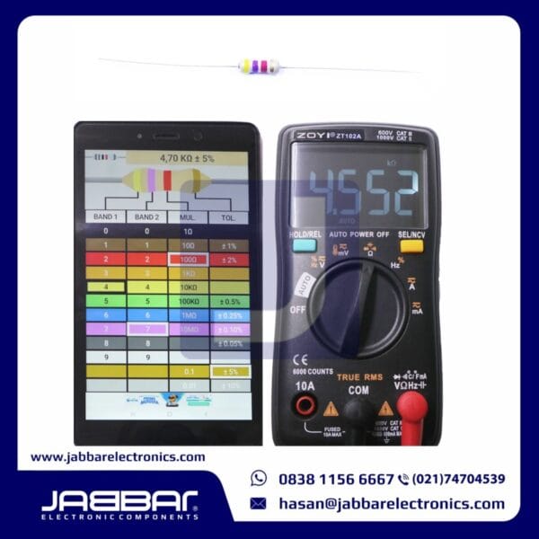 RESISTOR 4K7 OHM 1/4W (Seperempat) 5% DIP (4,70K OHM) - COKLAT