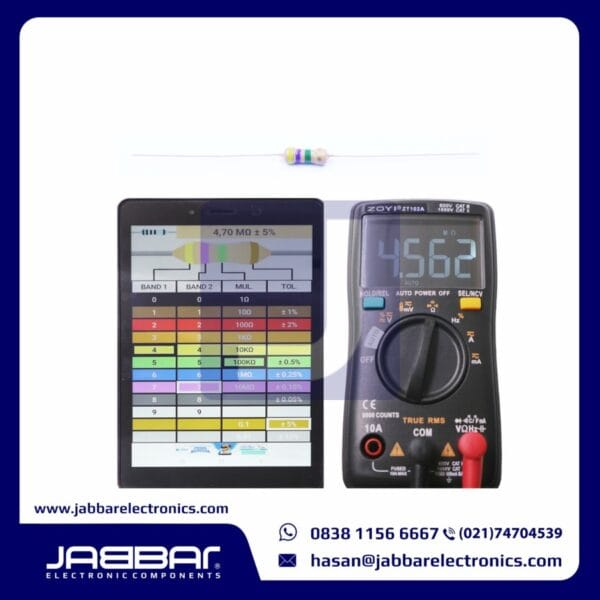 RESISTOR 4M7 OHM 1/4W (Seperempat) 5% DIP (4,70M OHM) - COKLAT