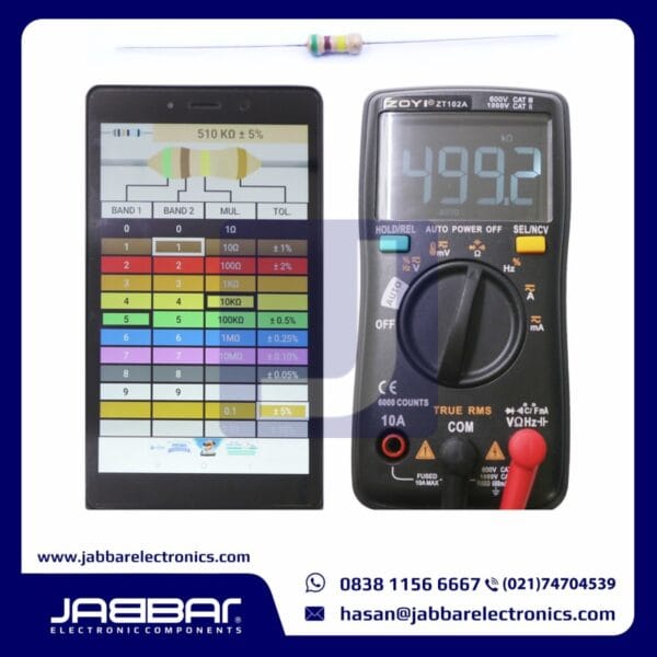 RESISTOR 510K OHM 1/4W (Seperempat) 5% DIP - COKLAT