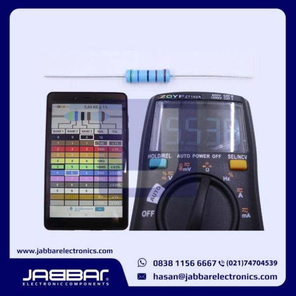 RESISTOR 5K6 OHM 2W 1% DIP (5,60 OHM) - BIRU