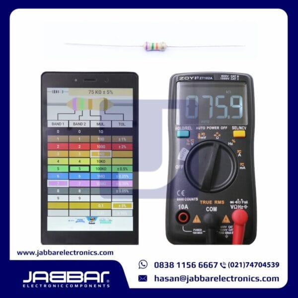 RESISTOR 75K OHM 1/4W (Seperempat) 5% DIP - COKLAT