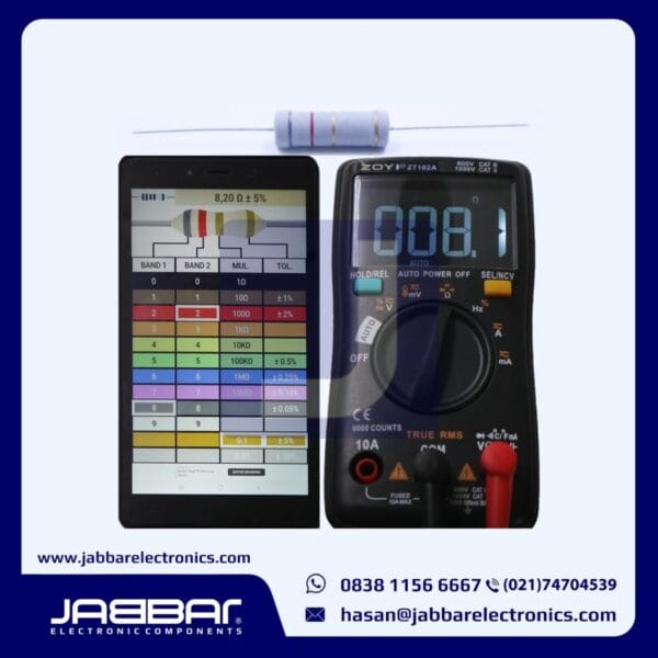 RESISTOR 8R2 OHM 5W 5% DIP (8,20 OHM) - ABU-ABU