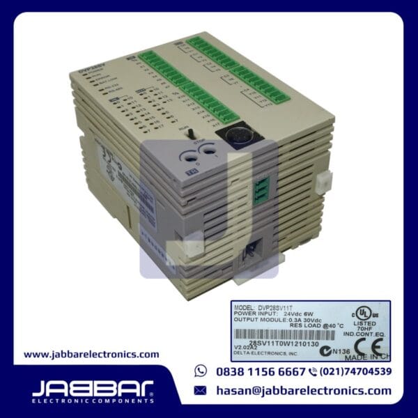 DVP28SV11T INPUT = 24VDC 6W OUTPUT = 0.3A 30VDC PLC