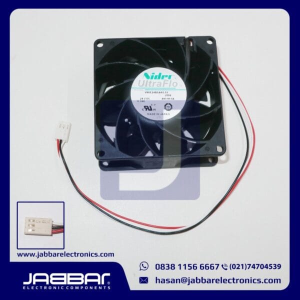 V80E24BS8A5-51 24VDC 0.34A Nidec Ultra Flo FAN (3 CABLE - 8x8x3.8cm)