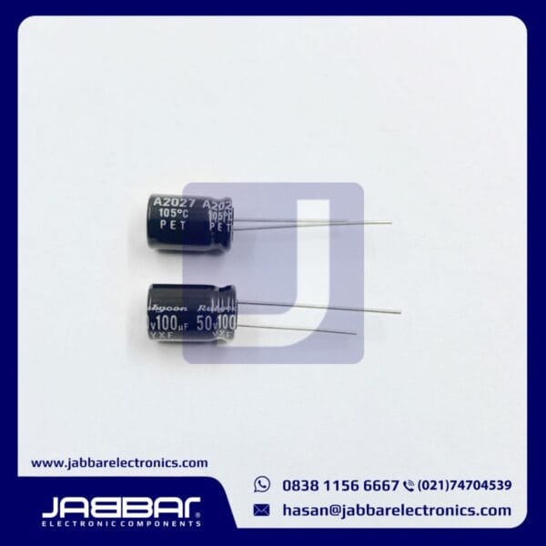 100uF 50V DIP2 (L= 1.2 cm W= 7 cm)