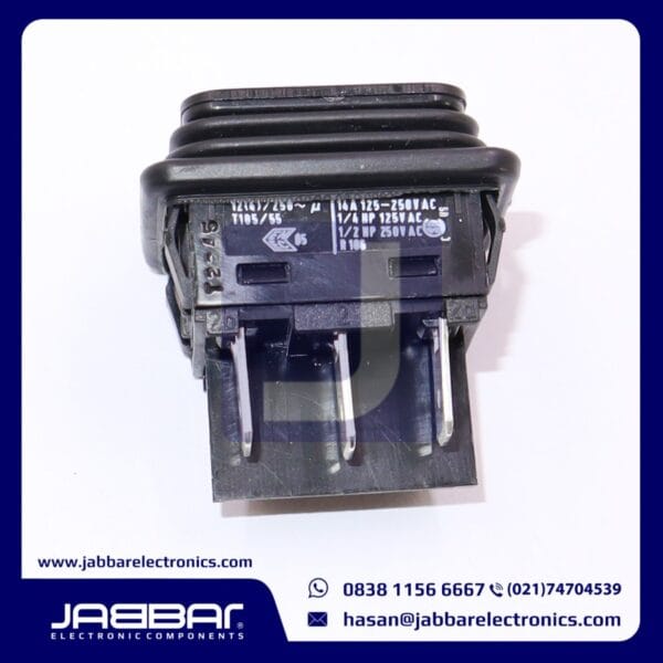 1939.3312 14A 125-250VAC ROCKER SWITCH - 6 PIN - BLACK