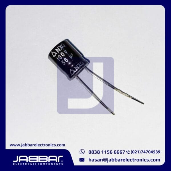 56uF 100V DIP2 (L= 1.3 cm W= 1 cm)