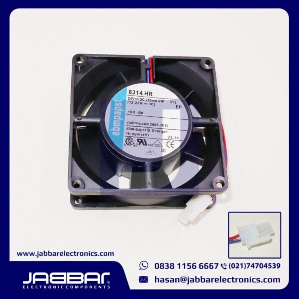 8314HR 24VDC 250mA 6W FAN (2 CABLE - 8x8x3.2cm)