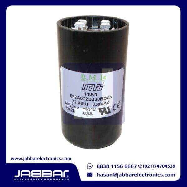 092A072B330BD4A-72-88uF 330VAC - 8.4x4.6cm - MOTOR STARTING CAPACITOR