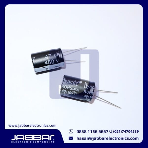 47uF 450V DIP2 (L= 2.5 cm W= 1.6 cm)