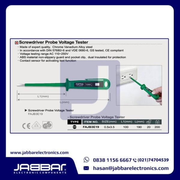 FAJB3E19 SCREWDRIVER PROBE VOLTAGE TESTER