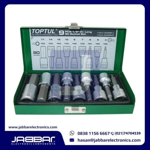 GAAD0905 BIT SOCKET SET - 9 PCS 1/2" DR.LONG 80mm(L)