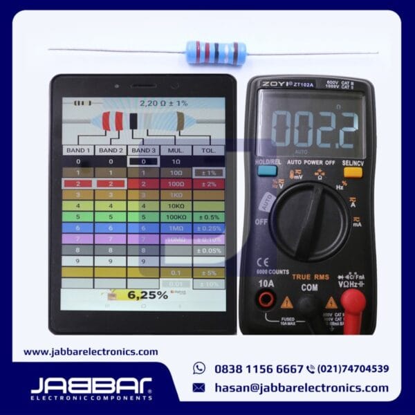 RESISTOR 2E2 OHM 1 W 1% DIP (2.20 OHM) - BIRU