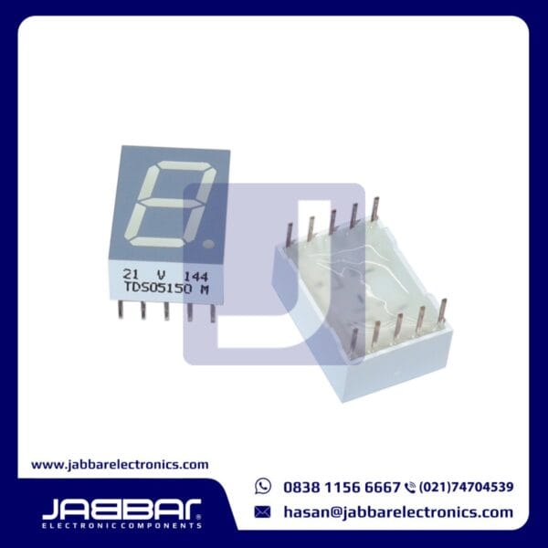 TDSO5150 M 21V 7-Segment Display 13 mm - Orange red DIP10 - 17.50x 12.25x6.40mm)