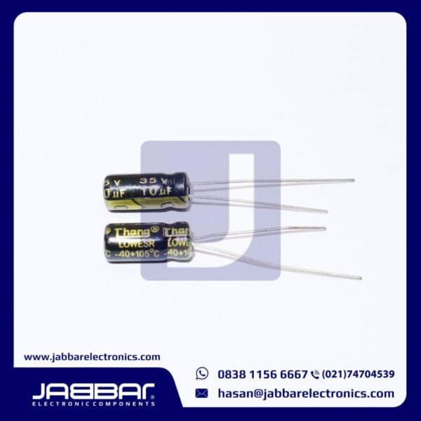 10uF 35V DIP2 (L= 1.1 cm W= 0.5 cm)