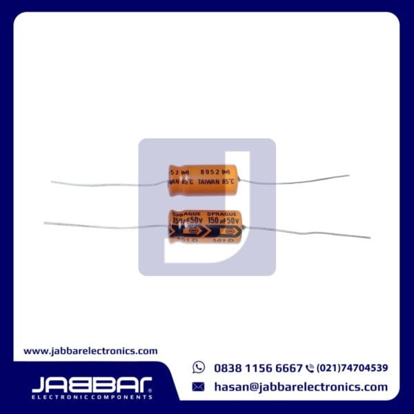 150uF 50V 85C DIP2 - Axial Pin (L= 2.1 cm W=  1 cm)