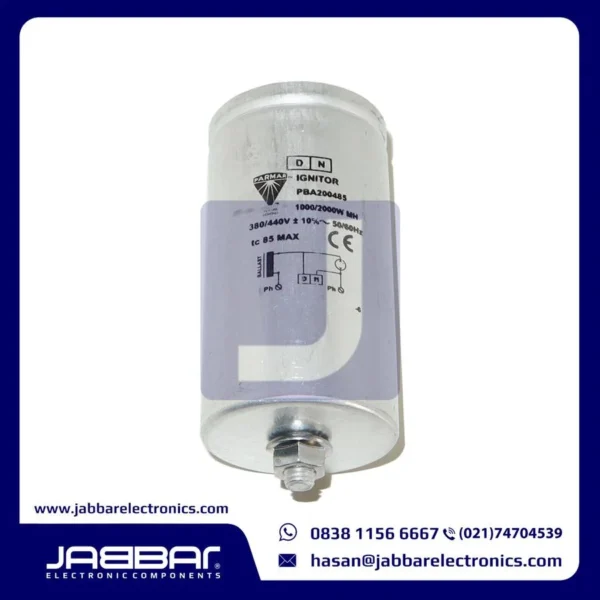PBA200485 1000-2000W MH 380-440V -+10% 50-60Hz tc 85 Max - Stater Ignitor Lighting - 2 Wire - (L= 9.7 cm W= 3.3 cm)
