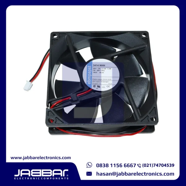 3414NHH 24VDC 0.14A 3.2W (18-26VDC) FAN (2 Cable - 9.2x9.2x2.5cm)