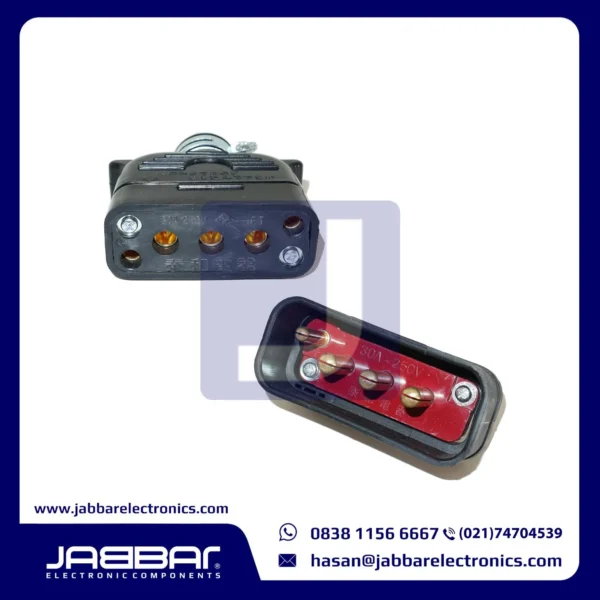 37010-10870 30A 250V Battery Connector Plug Female - Black + 37010-10890 Battery Connector Plug Male - Black - 1 Set