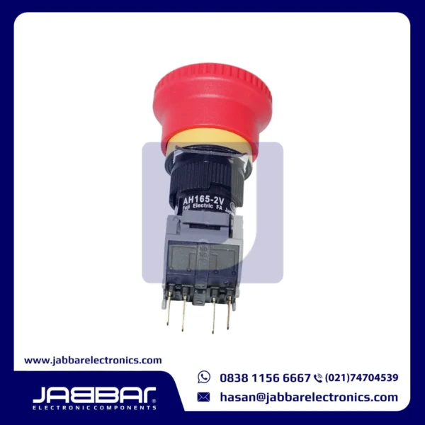 AH165-2V Ui250V 5A NO NC Emergency Stop Button Switch 4Pin