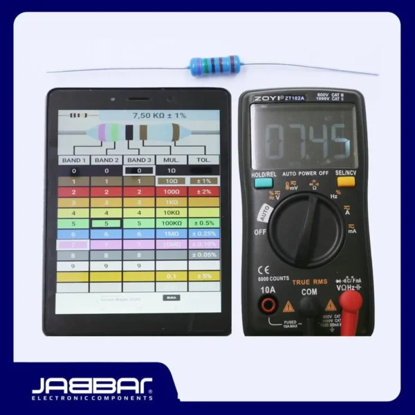 RESISTOR 7K5 OHM 1W 1% DIP (7,50K OHM) - BIRU - 10PCS PENGATUR ARUS LISTRIK