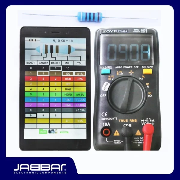 RESISTOR 9K1 OHM 1W 1% DIP (9,10K OHM) - BIRU